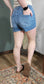 Risen Mid Rise Relaxed Fit Medium Wash Denim Shorts