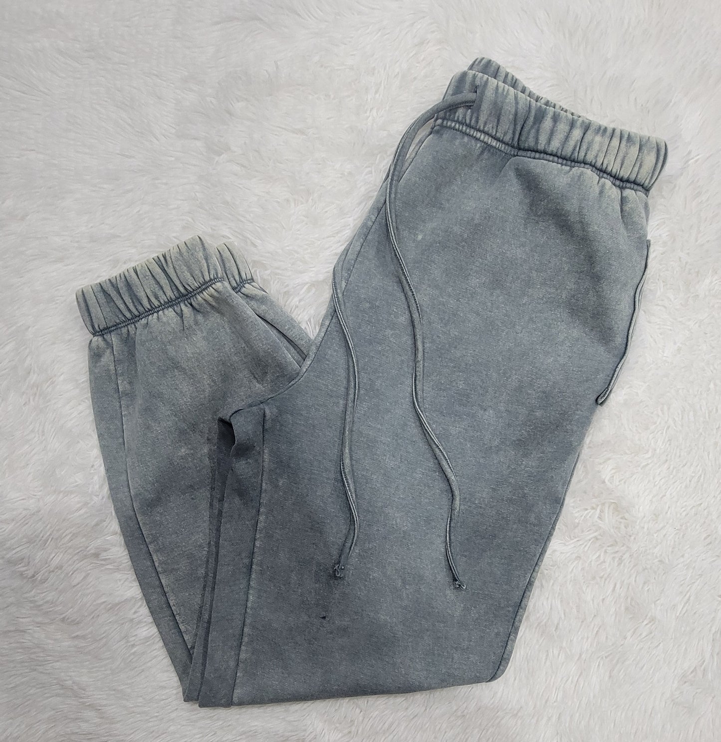 Zenana Sweatpants Acid Wash Grey