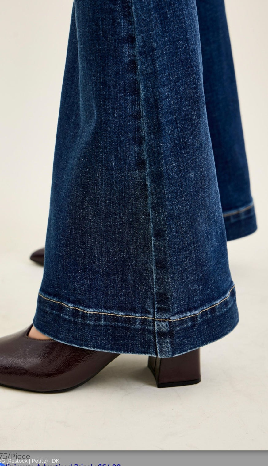 Judy Blue High Rise Petite Flare Trouser Hem