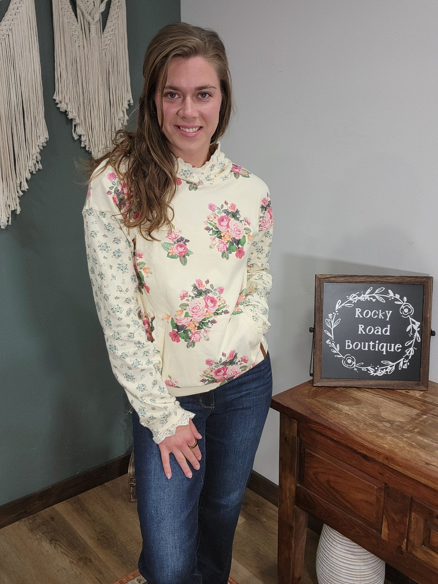 Ampersand Ave University Hoodie - Golden Hour Garden Sweatshirt