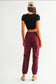 Mica High Rise Crop Jogger - Wine