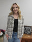 Panache Multi Color Plaid Button Up / Light Grey, Taupe, Dark Grey