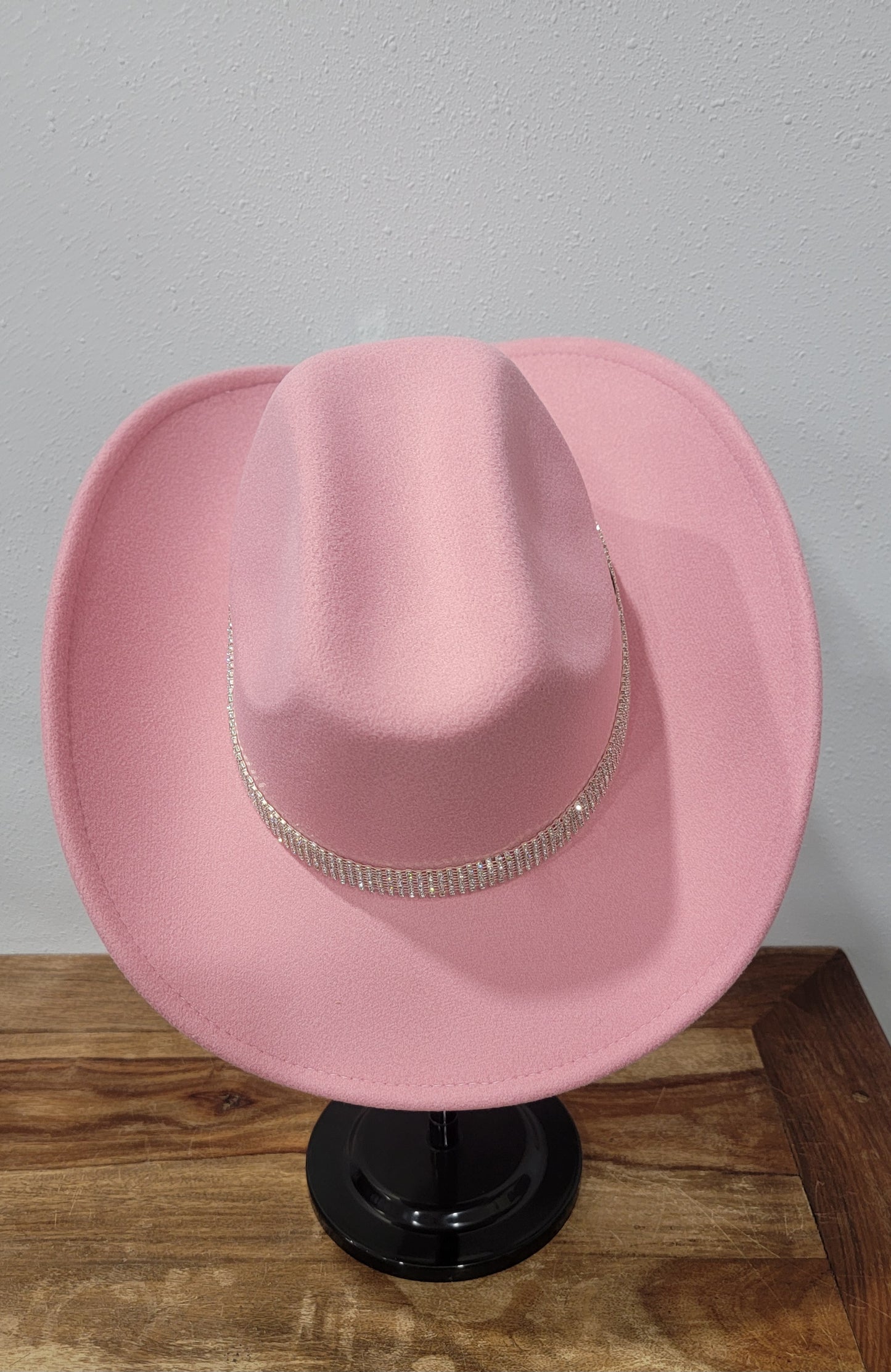 CC Beanie Western Cowboy Hat - Rose Pink w/Rhinestones
