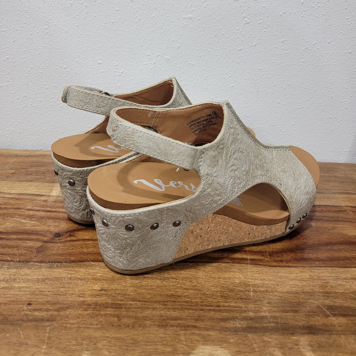 Very G Cream Embossed Emily Wedges