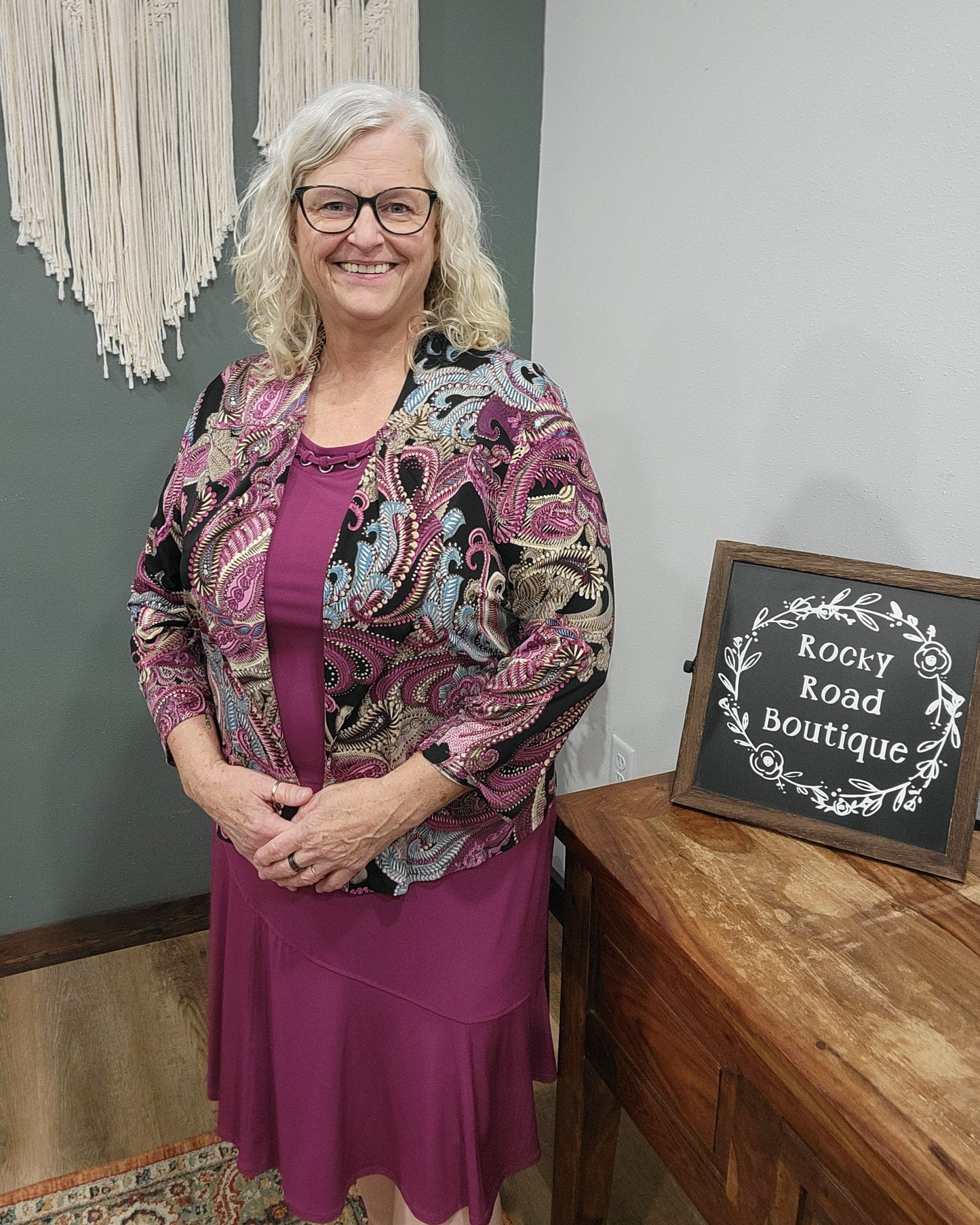 Southern Lady Purple+Tan Cardigan