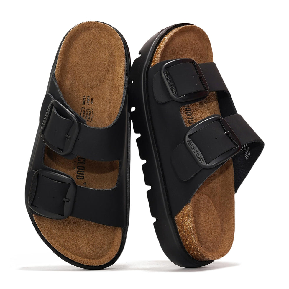 Project Cloud Black Mono Sandal - Gracie