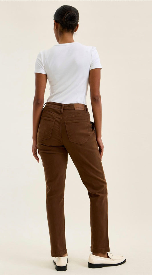 Judy Blue High Rise Trouser Aurora Jean - Mahogany