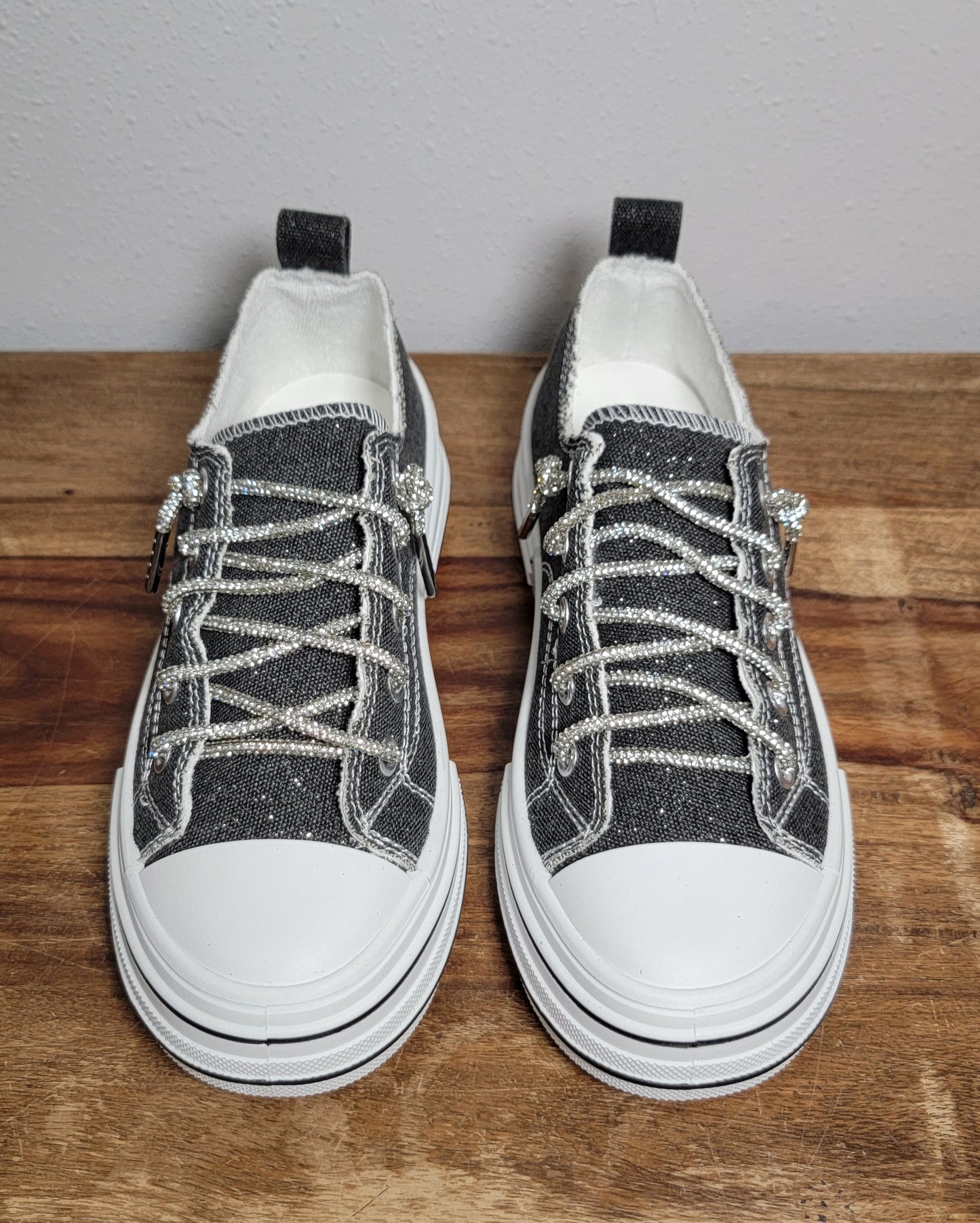 Very G Black Rhinestone Aman Sneakers