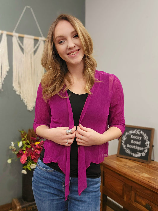 Creation Lightweight Cardigan/ Purple