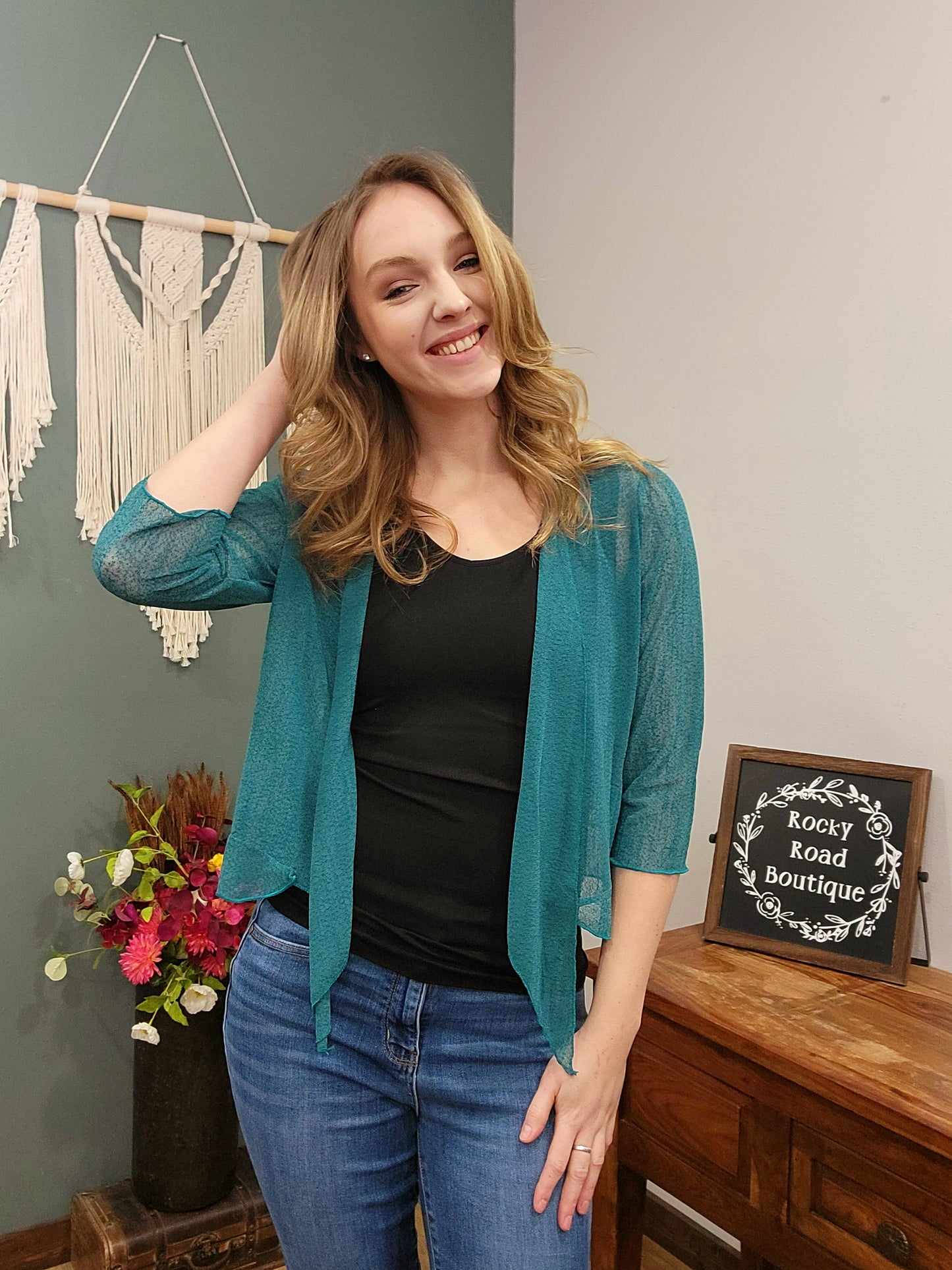 Creation Lightweight Cardigan/Teal