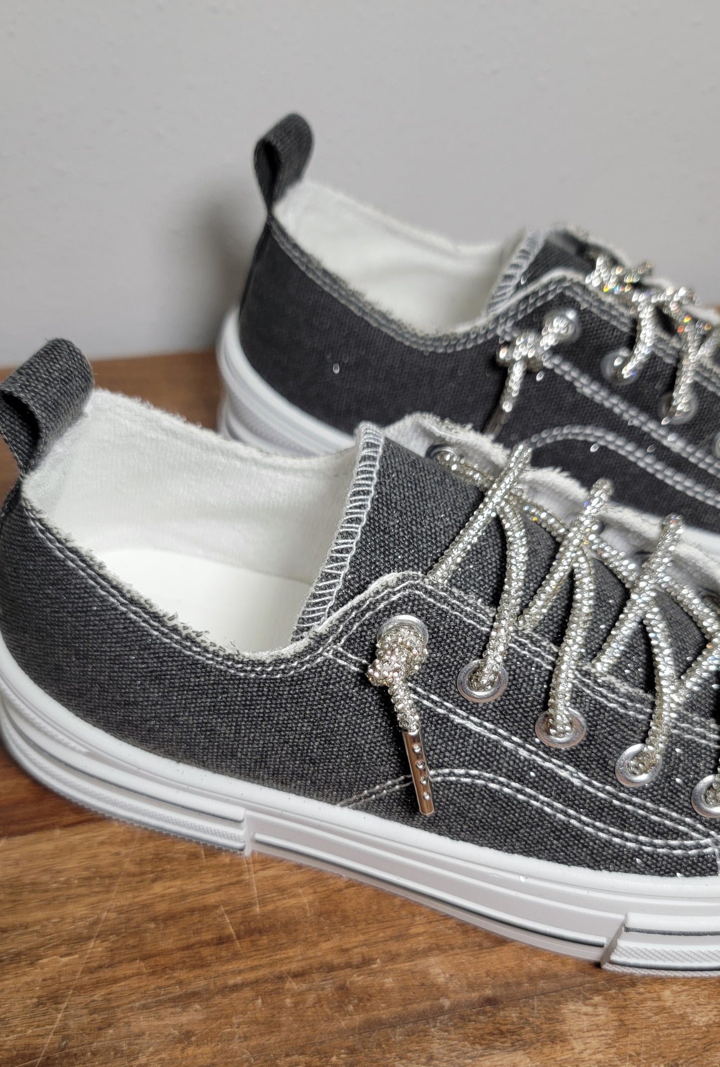 Very G Black Rhinestone Aman Sneakers