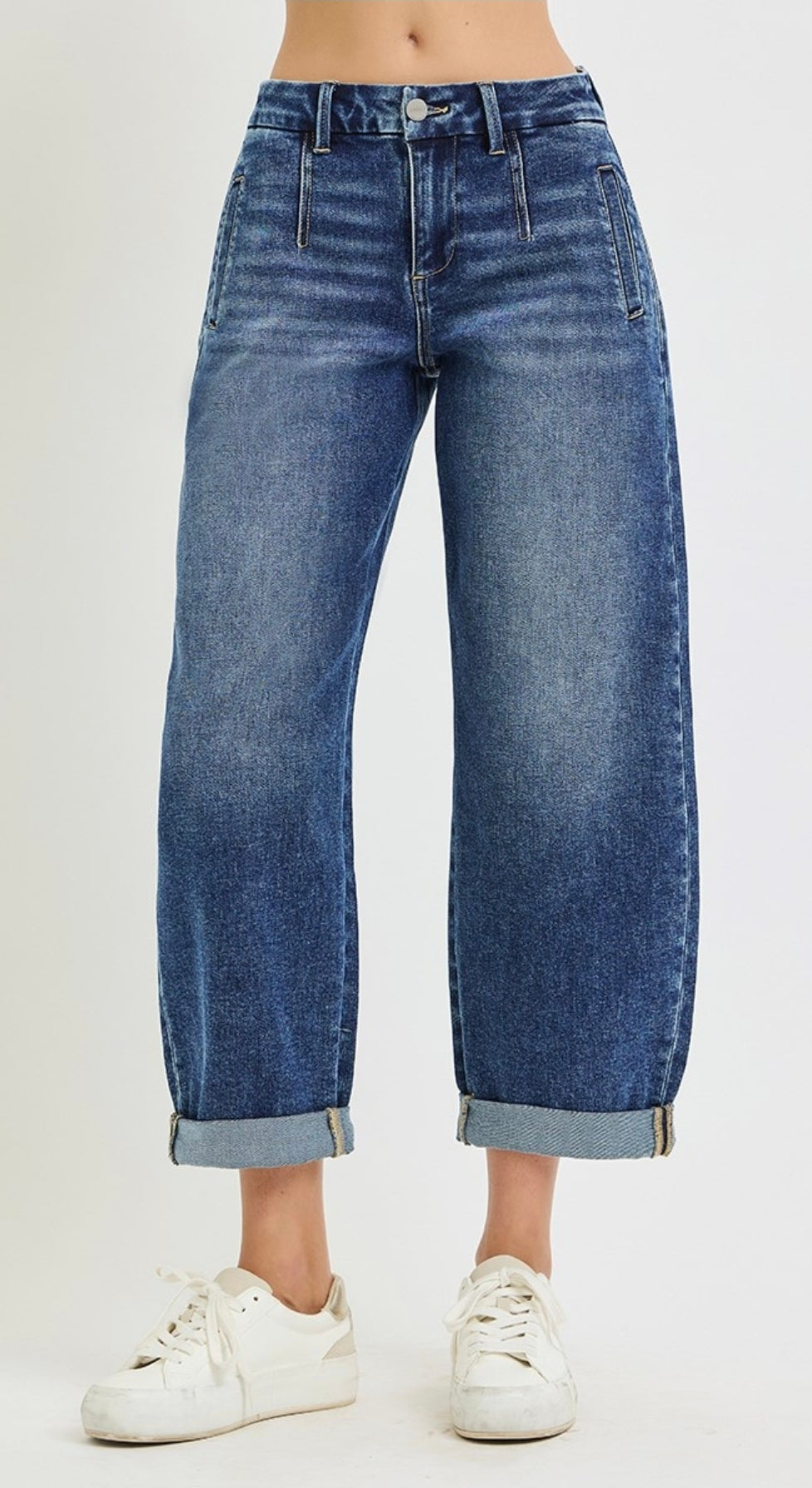 Risen Slouchy Cropped Barrel Cuffed Jean