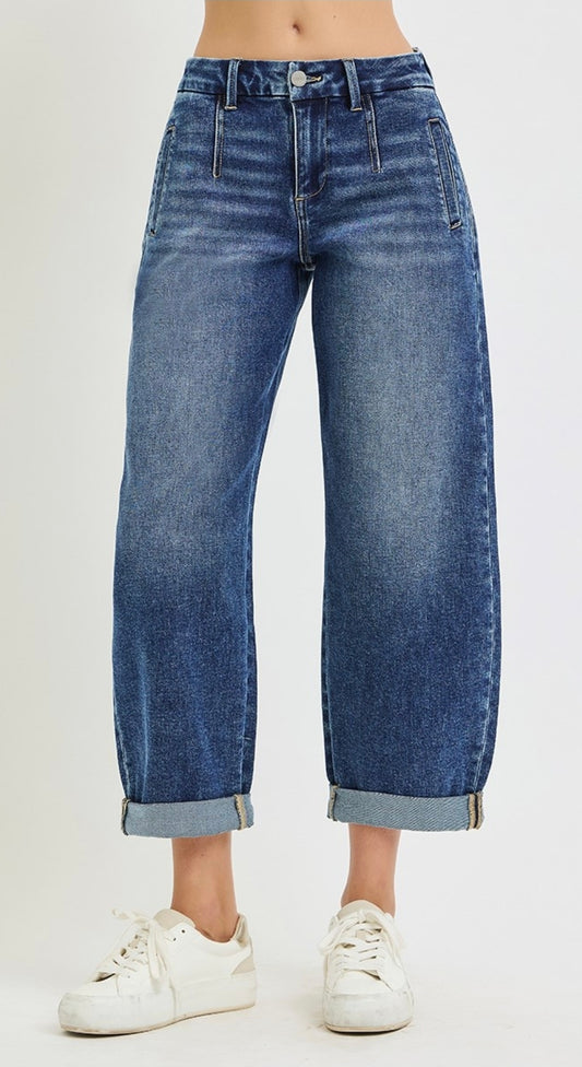 Risen Slouchy Cropped Barrel Cuffed Jean