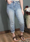 RFM High Rise Lt Wash Cropped Straight Leg Jean - Dylan