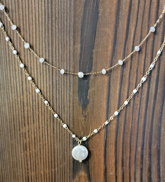 Coroner gold layered necklace