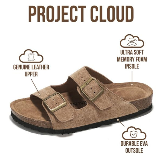 Project Cloud Chestnut Suede Sandal - Valerie