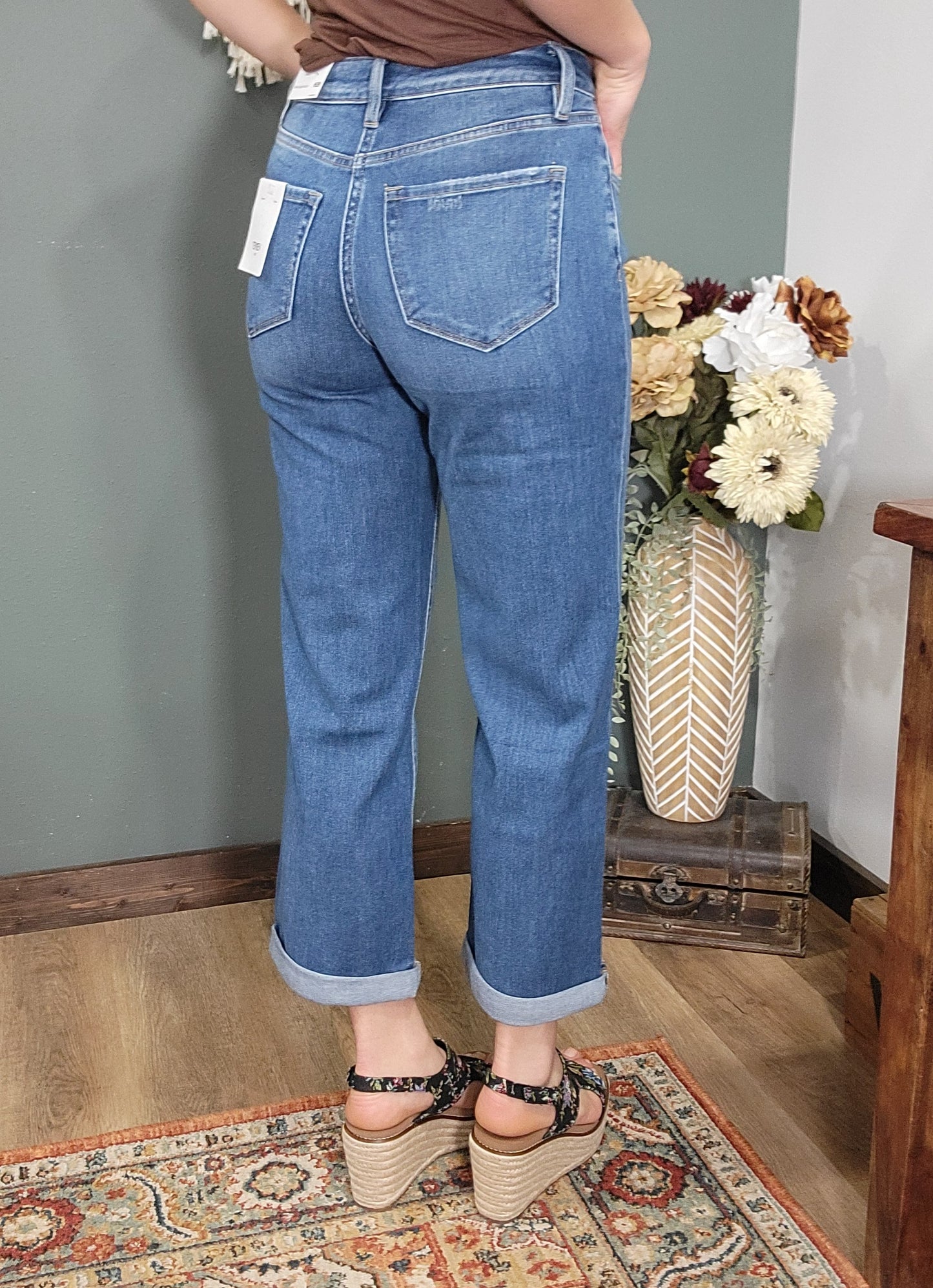 Vervet Helen High Rise Baggy Straight Leg Jean