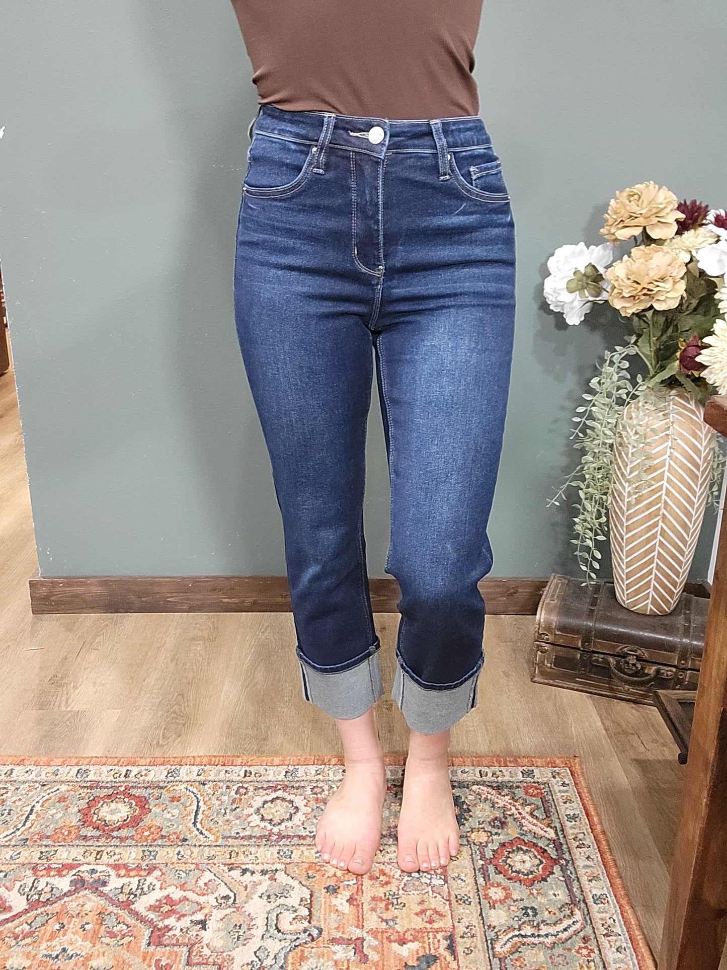 RFM Dylan Dark Wash High Rise Straight Jean - Reg/Curvy
