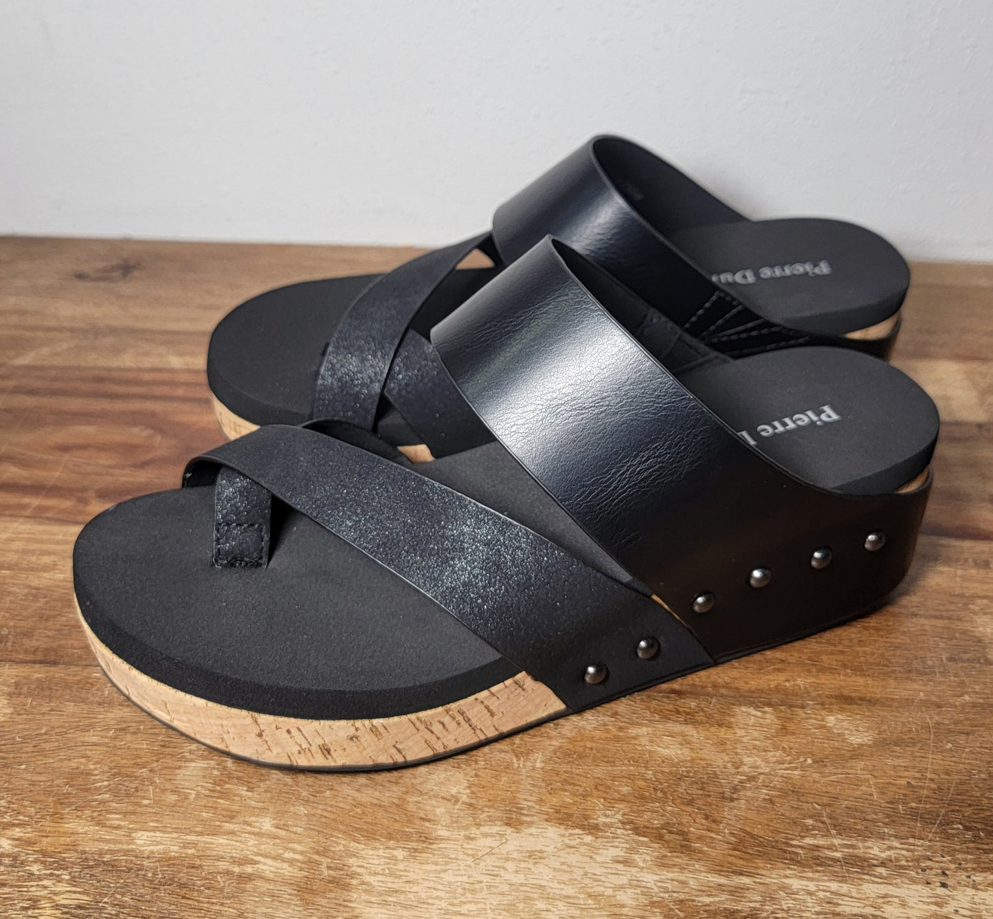 Pierre Dumas Tricia Sandal Wedge - Black
