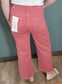 Risen High Rise Cropped Wide Leg Jean - Brick