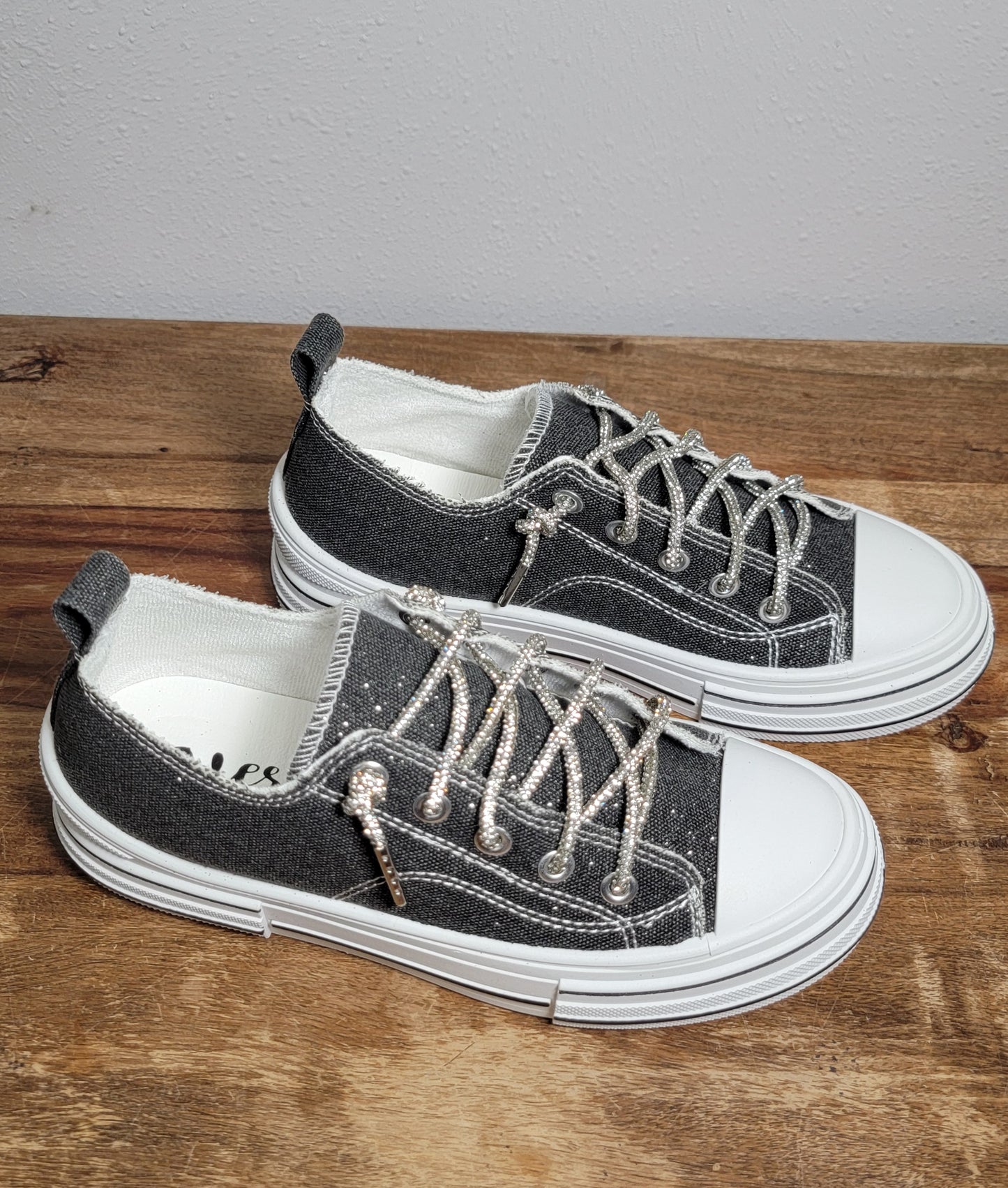 Very G Black Rhinestone Aman Sneakers