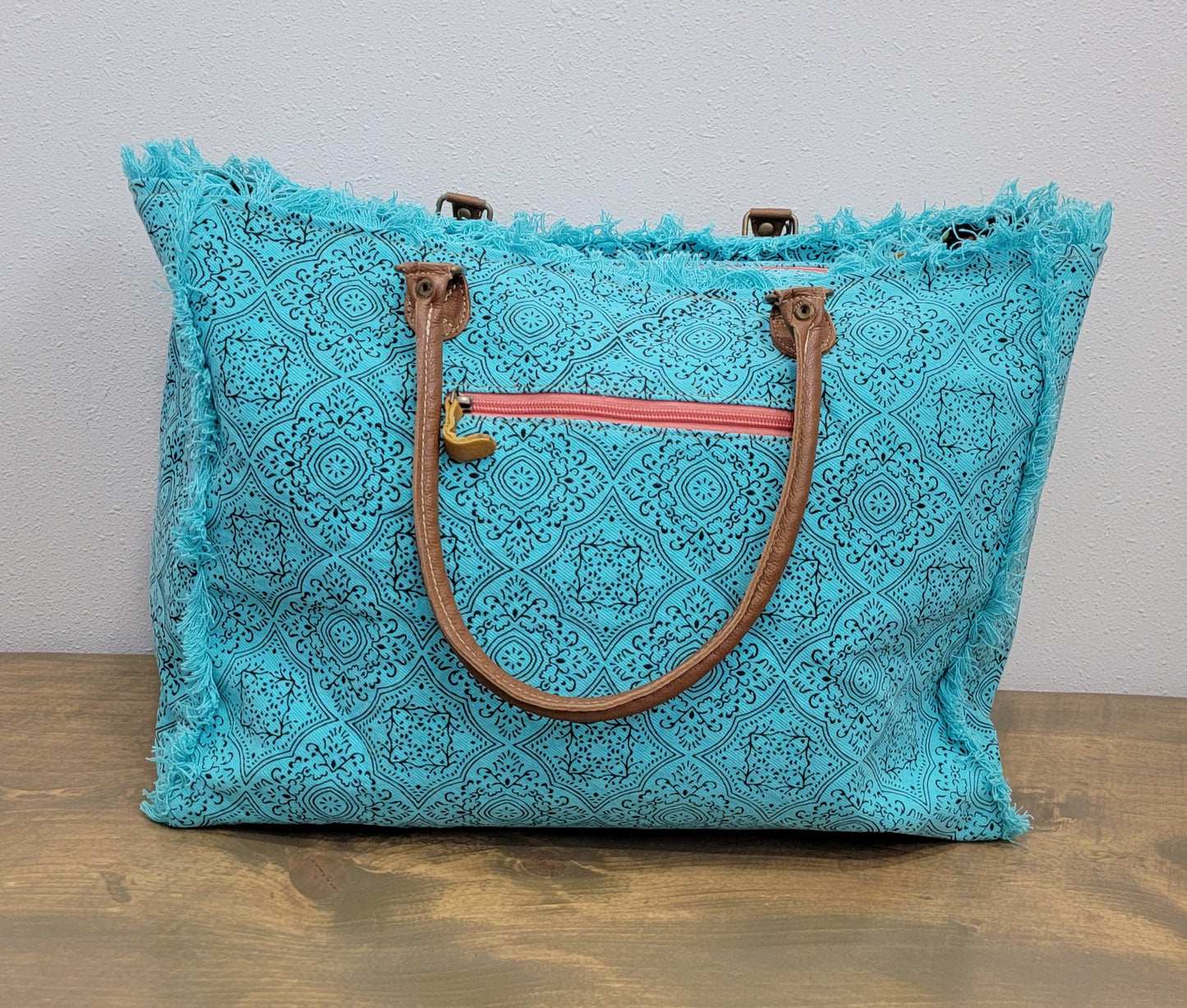 Myra Triple Fork Ranch Weekender Bag - Turquoise