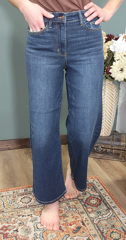 Judy Blue High Rise Cropped Wide Leg Jeans
