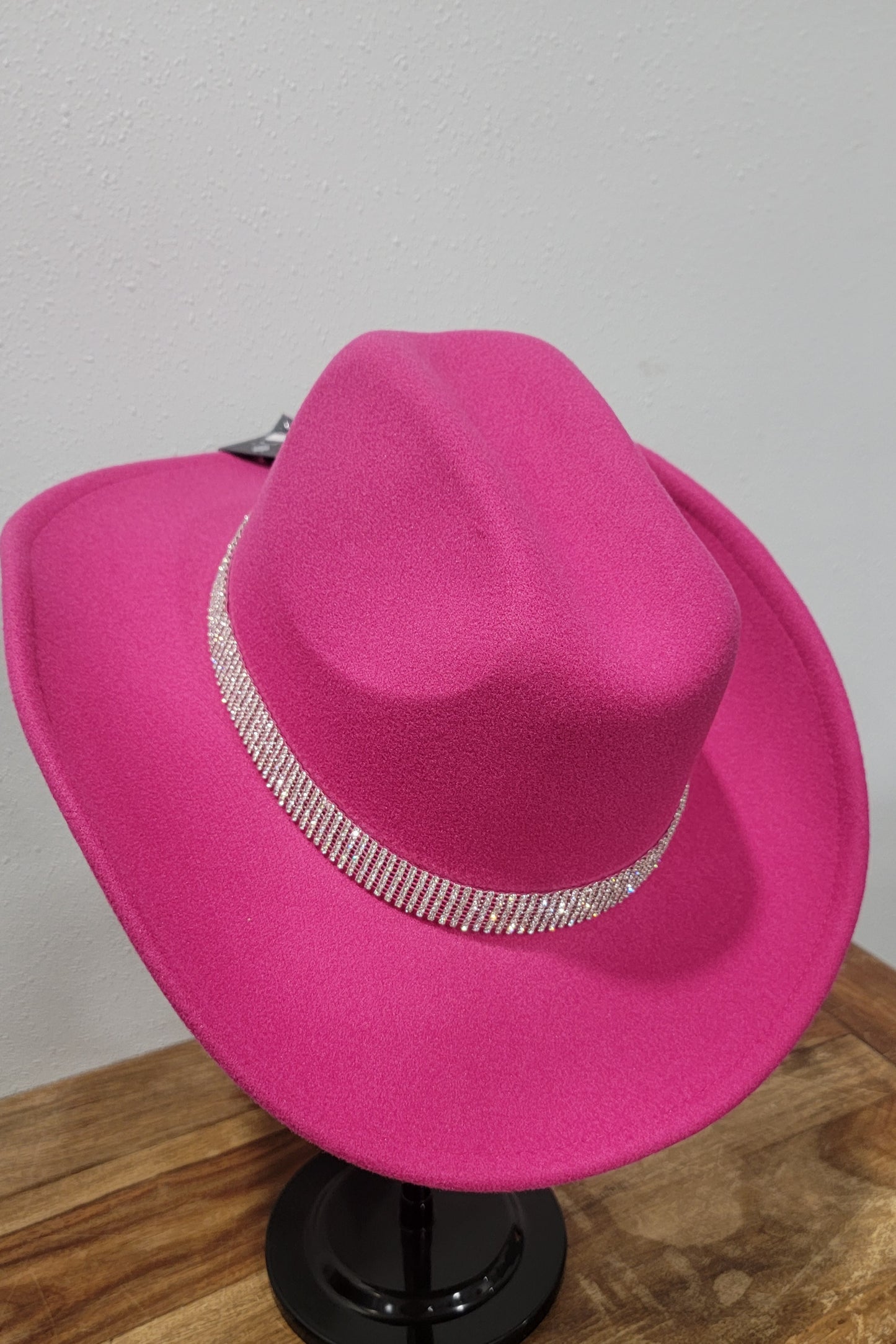 CC Beanie Western Cowboy Hat - Hot Pink w/Rhinestones