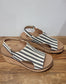 Corkys Carley Black Natural Stripe Wedge Sandal