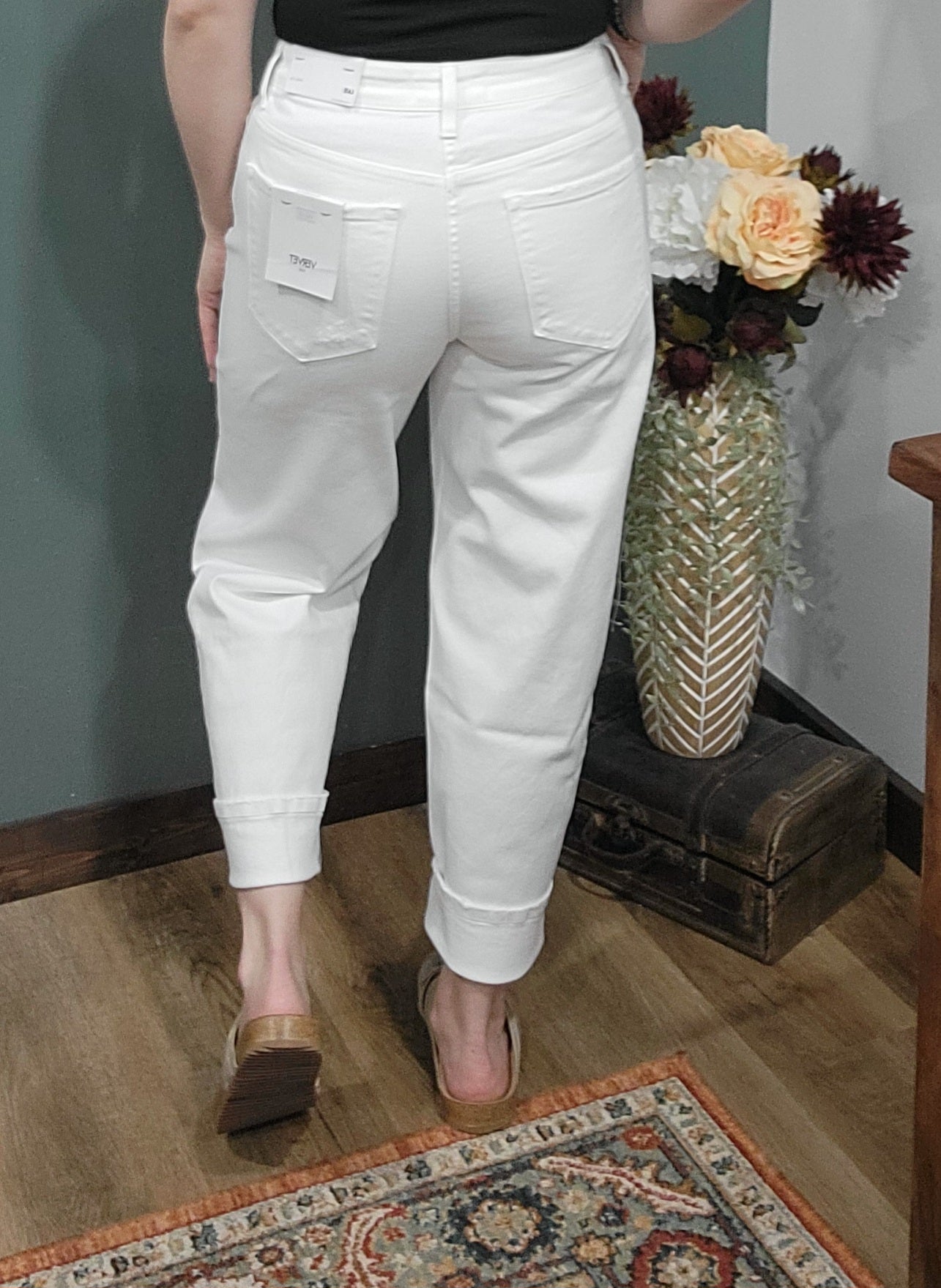 Vervet Barrel Leg Optic White Denim Jeans