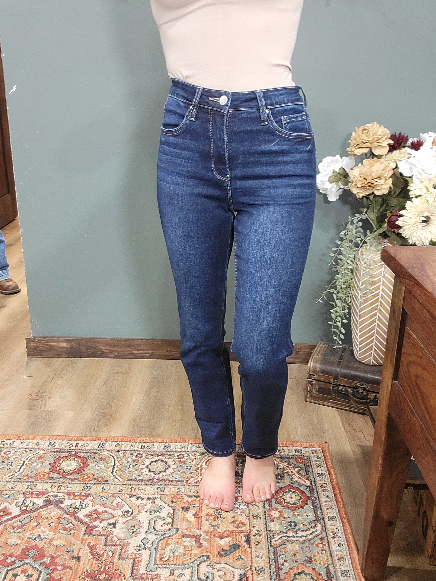 RFM Dylan Dark Wash High Rise Straight Jean - Reg/Curvy