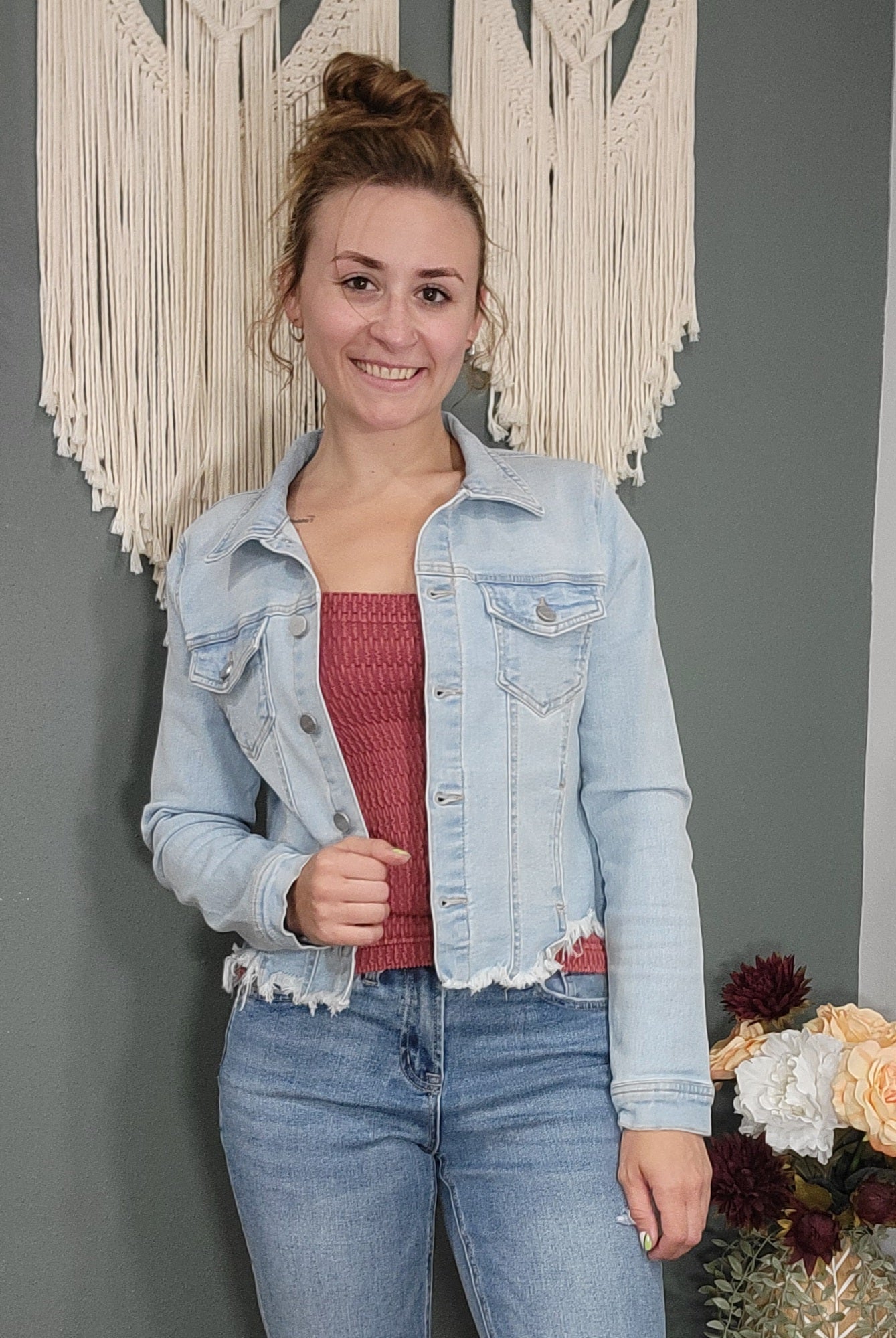Risen Distressed Light Denim Jacket