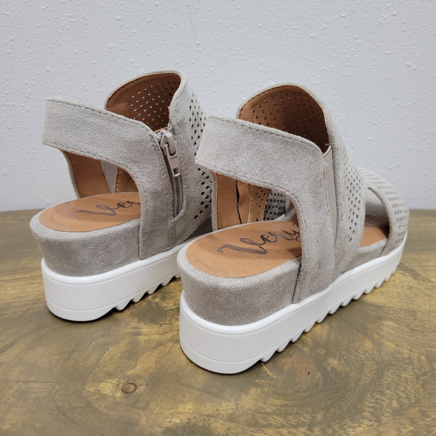 Very G Light Grey Amy Platform Sandals
