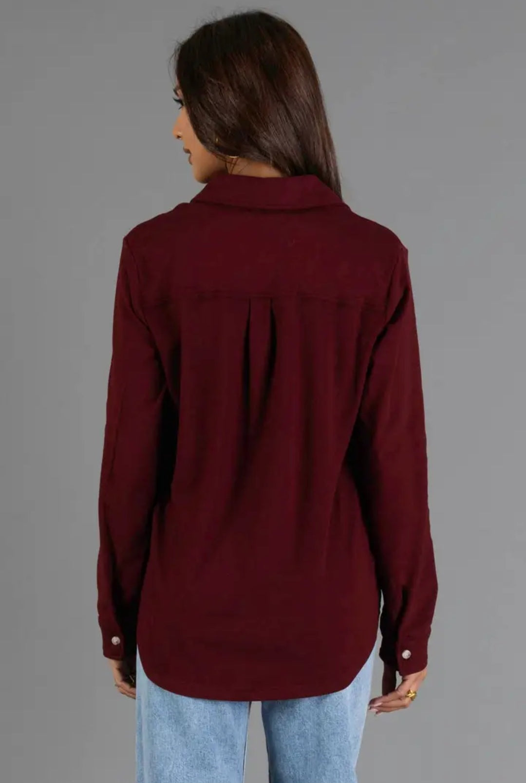 Panache Soft Button Up - Burgundy