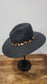 CC Beanie Fedora Hat - Heather Dk Grey w/Leopard Print Band
