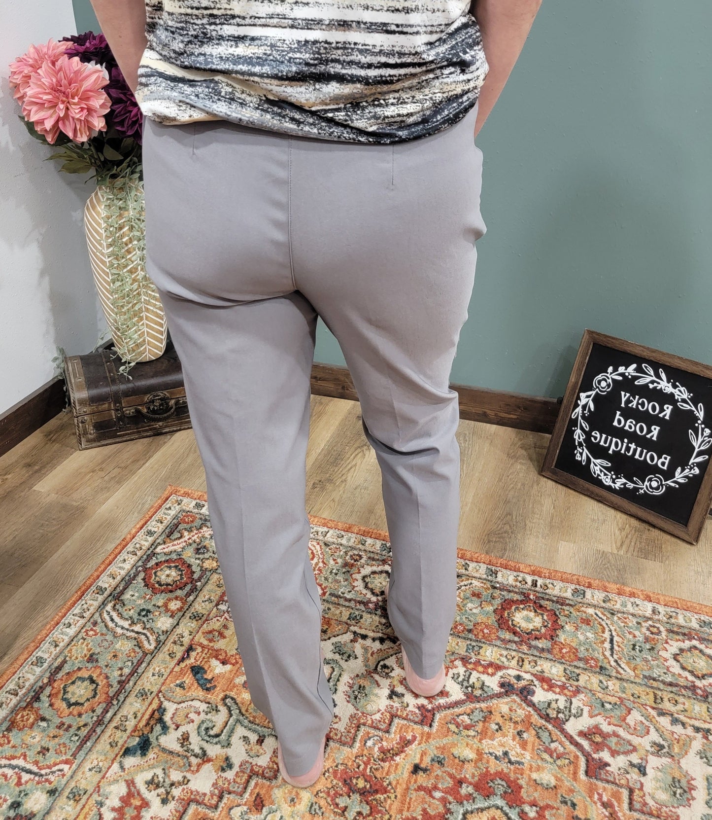 N Touch Gris Grey Dress Pant - Petite