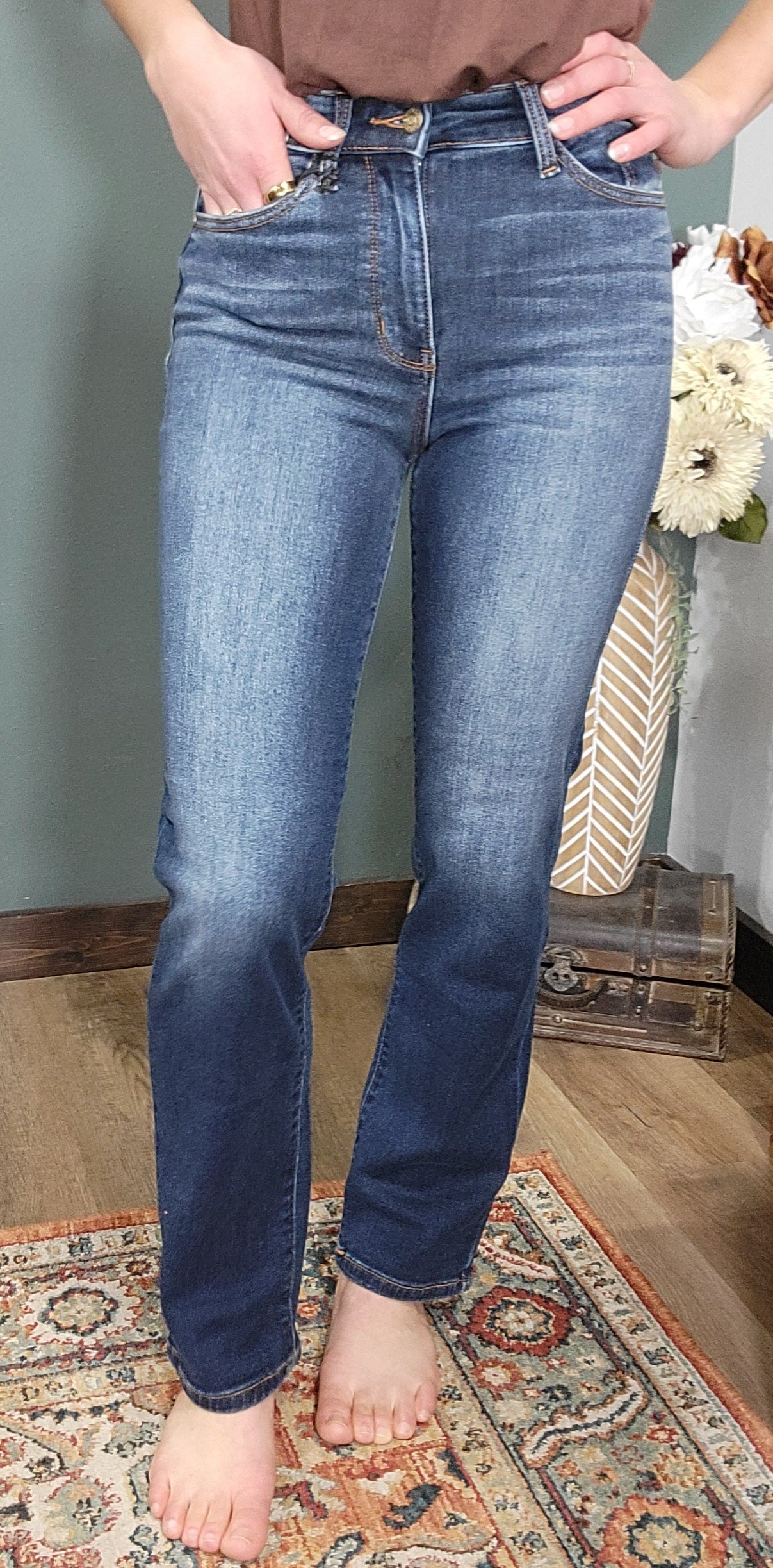 Judy Blue High Rise Thermal Straight Leg Jean