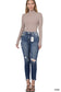 Distressed Hem Ankle Skinny