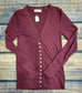 Snap Front Cardigan- Dark Burgundy