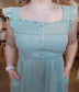 Sage Midi Ruffle Sleeve Dress