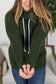 Olive Green Fleece Cowl Neck Sweatshirt