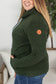 Olive Green Fleece Cowl Neck Sweatshirt