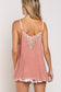 V camisole Tank w/ Lace on Front