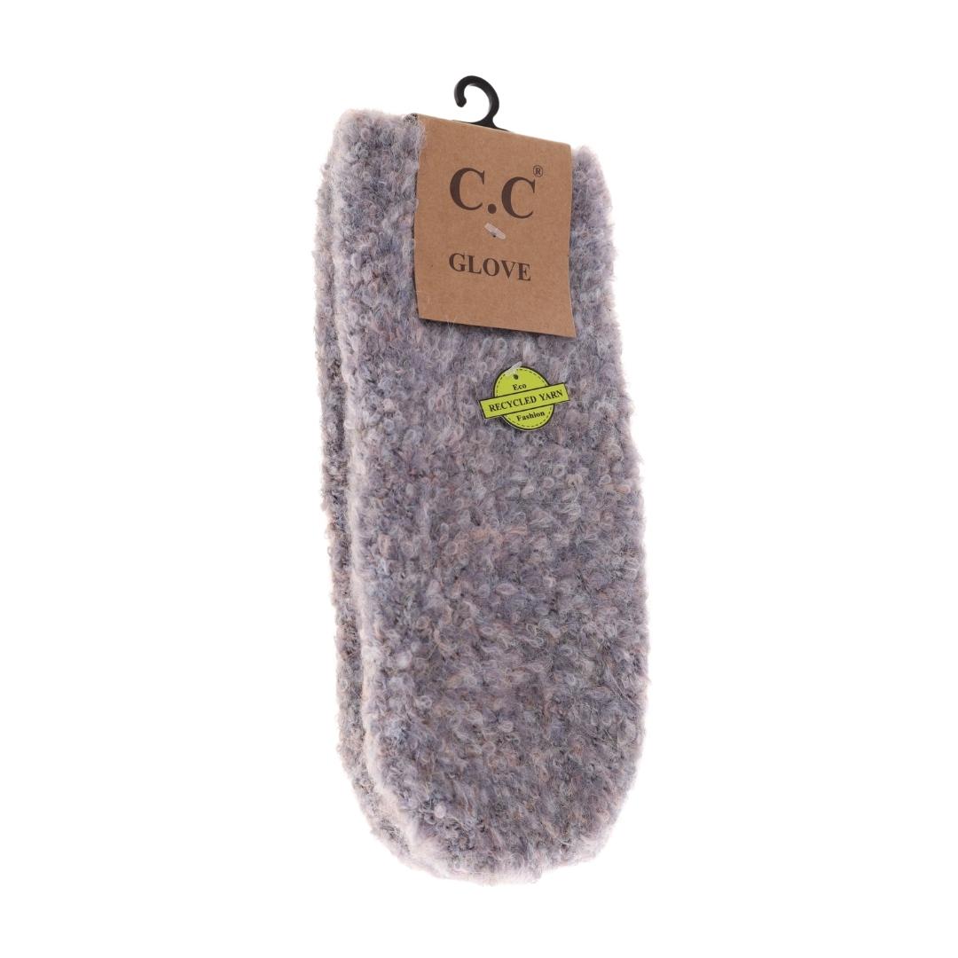 Light Grey Adult CC Mixed Tone Boucle Mittens